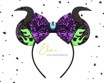 Maleficent Ears | Evil Queen Ears | Mickey Mouse Ears | Mickey Headband | Disney Accessory | Adult and Kids Mickey Mouse Headband