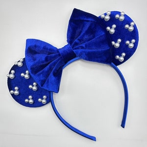 Royal Blue Velvet Mouse Ears, Mickey Mouse Ears, Mickey Headband, Disney Accessory, Adult and Kids Mickey Mouse Headband