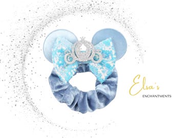 Cinderella Ear Scrunchie | Mickey Mouse Ears | Mickey Headband | Disney Accessory | Adult and Kids Mickey Mouse Headband | Velvet Scrunchie
