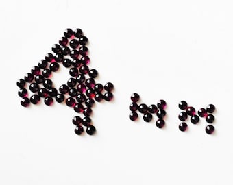 Garnet Cabochons 4mm Round Pairs Ref:3373