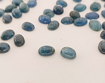 Kyanite 7x5mm Oval Gemstone Cabochon Pair Ref: KYT0123