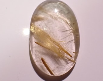 Golden Rutilated Quartz 31x20mm Oval Cabochon Ref: RTQ0049