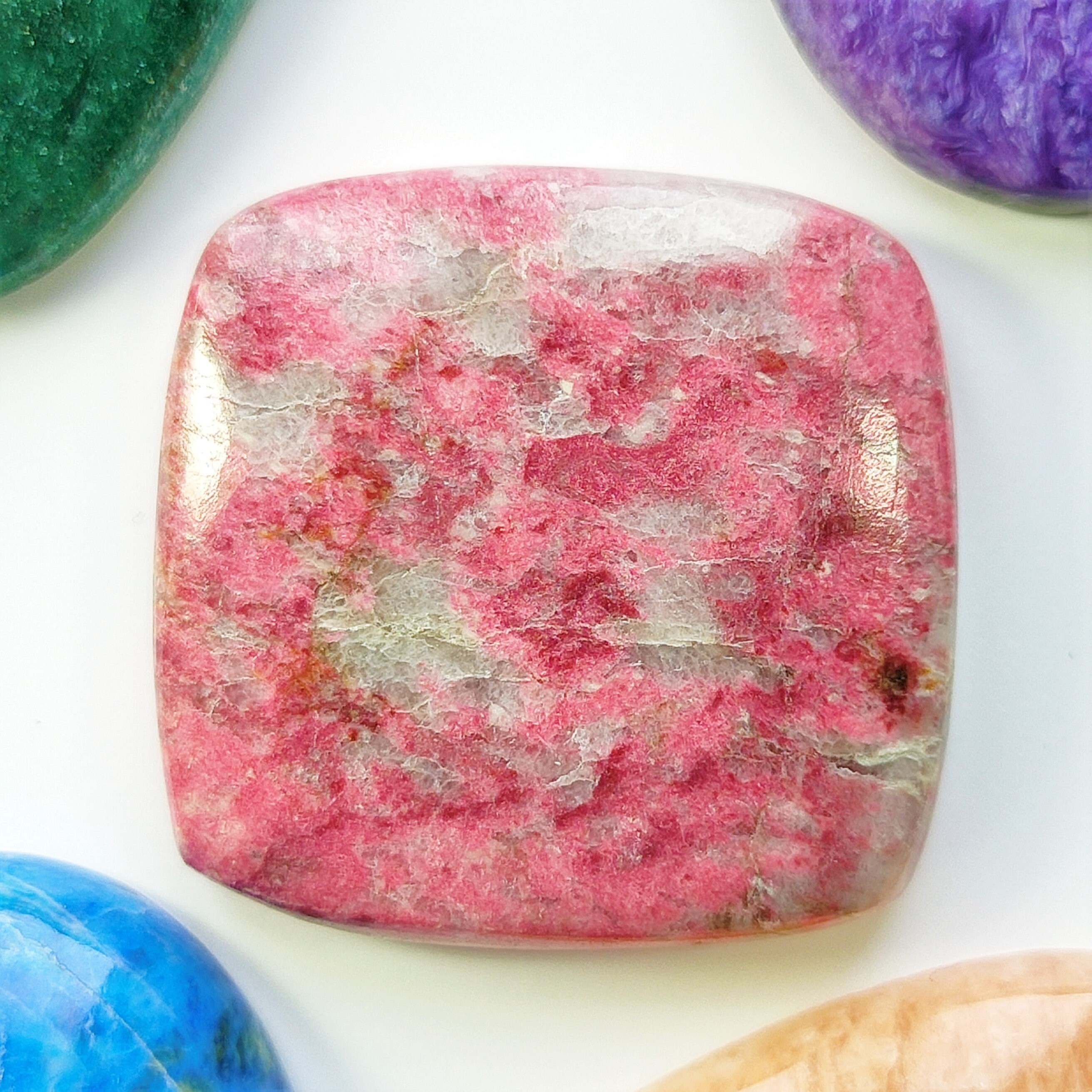 32.75 Cts Natural Pink Thulite Cabochon Gemstone 27.5x17.5x6
