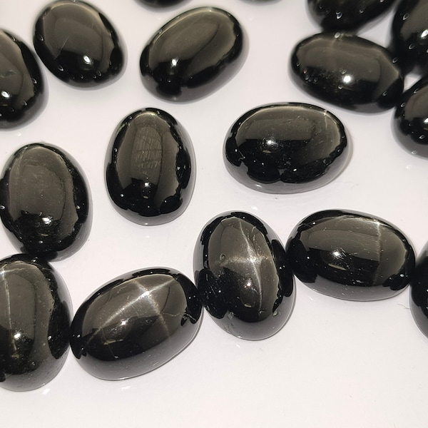 Black Star Diopside 14x10mm Oval Gemstone Cabochon Ref: BSD0002