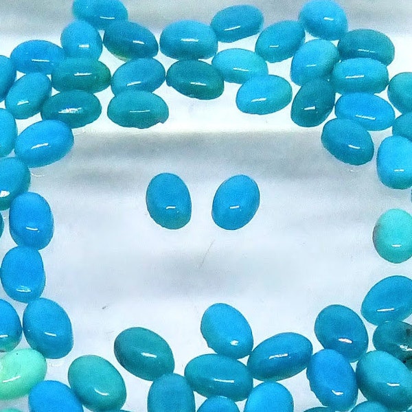 Turquoise 6x4mm Ovale Loose Gemstone Cabochon Paire Ref:21715