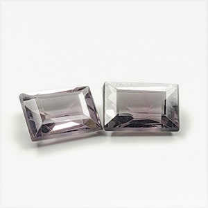 Spinel (Grey) 6.2x5mm Rectangular Faceted Gemstone Pair Ref: SPN0002