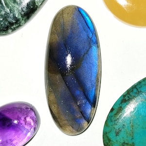 Labradorite 37x16mm Oval Cabochon Ref:LBT0009