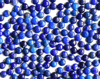 Lapis Lazuli 5mm Rond Cabochon Paires Ref:3836