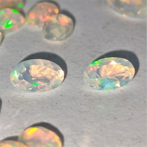 Opal 5x3mm Oval Faceted Gemstones x 4 Ref: EOP0027