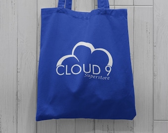 Superstore Cloud 9 Tote Bag with FREE Superstore Vinyl Sticker, Ideal gift for Superstore Fan.  Cloud 9 Fan