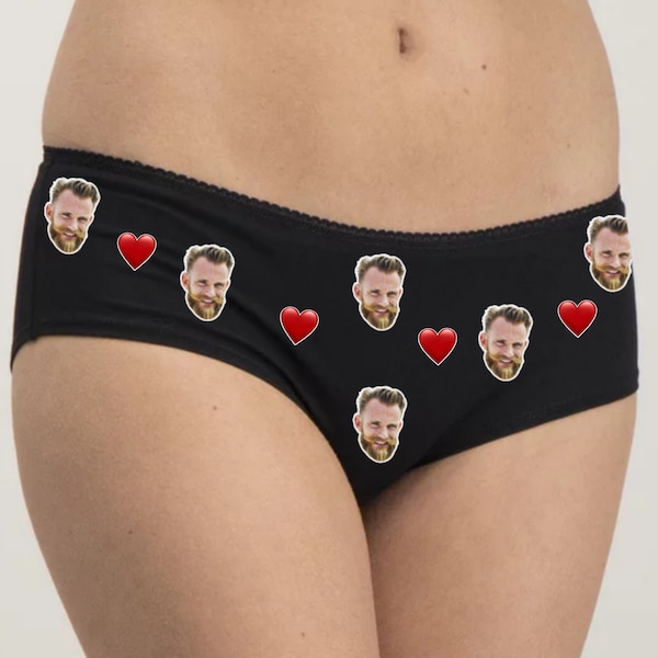 Funny Women's Underwear - Personalised Underwear With Your Face Printed On Them, Professionally Printed on Cotton Knickers