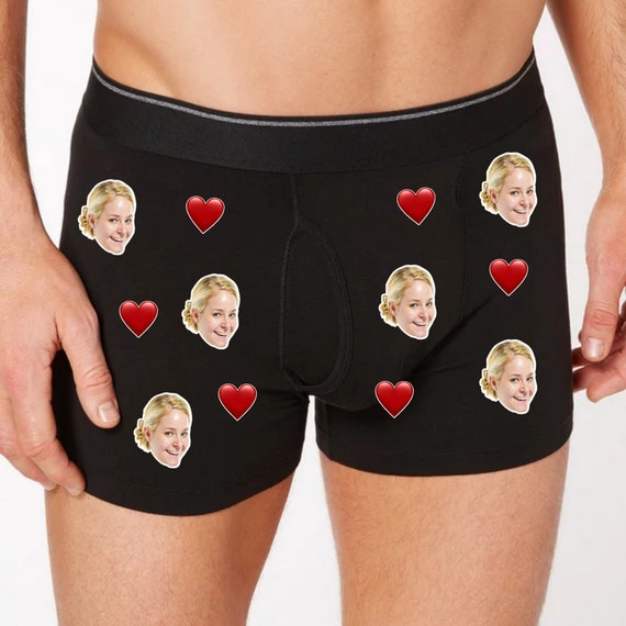 valentines gift for him, face boxer briefs, gift for husband, gift for  boyfriend, valentines underwear, funny underwear, photo boxer briefs