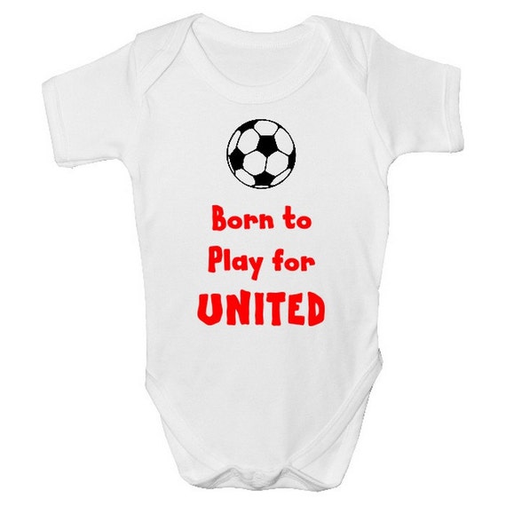 Manchester United Funny Baby Grow With FREE P&P Made From 100