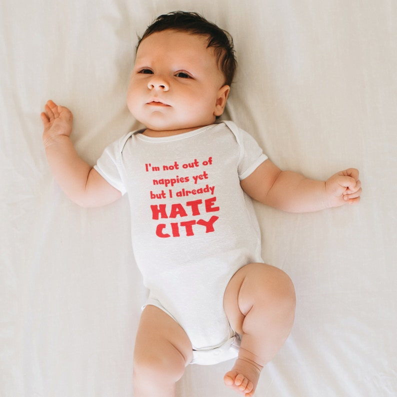 Manchester United Baby Gift. Hate City Baby Grow.