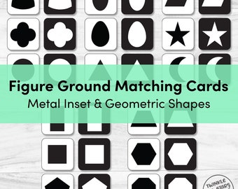 High Contrast Montessori Matching Cards – Geometric Shapes (Printable Instant Download)