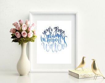 Ombré Your Grace Abounds in Deepest Waters // Digital Print // printable art