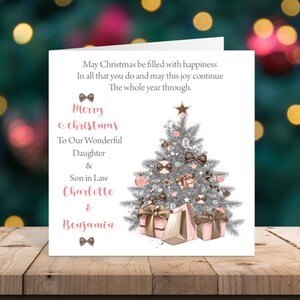 Handmade Personalised 6 Square CHRISTMAS Card with Matching Envelope Daughter Son Granddaughter Grandson Sister Brother etc CH1 image 3