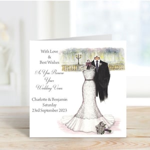 Handmade Personalised 6" Square Wedding Vow Renewal Card (c326)