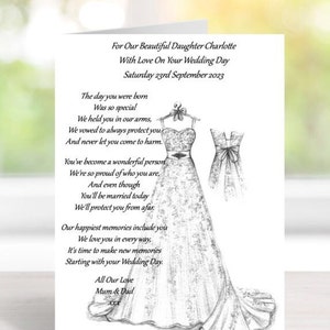 Handmade Personalised A5 To Daughter On Her Wedding Day Card (C500)