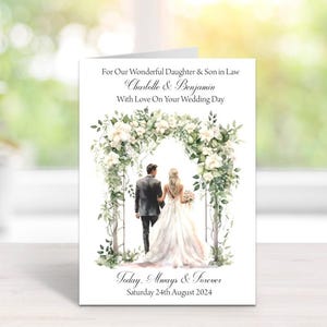 CARTE DE FÉLICITATIONS DE MARIAGE - Fait main et personnalisé - Format A5 (210 mm x 148 mm) - Toute relation - Avec enveloppe assortie (066)