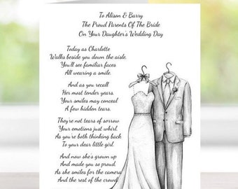 Handmade Personalised A5 To Parents of the Bride/Groom On Daughter's/Son's Wedding Day Card (C587)