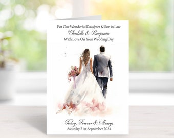Wedding Card With Matching Envelope - Handmade and Personalised - A5 Size (210mm x 148mm) - (011)