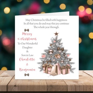 Handmade Personalised 6 Square CHRISTMAS Card with Matching Envelope Daughter Son Granddaughter Grandson Sister Brother etc CH1 image 1