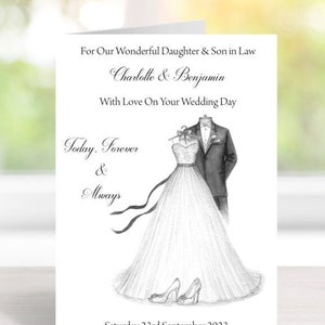 Handmade Personalised A5 Wedding Congratulations Card Matching Envelope (C289)