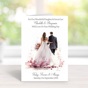 WEDDING CONGRATULATIONS CARD – Handmade & Personalised – A5 Size (210mm x 148mm) – Any Relation – With Matching Envelope (010)