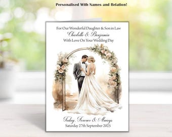 Wedding Card With Matching Envelope - Handmade and Personalised - A5 Size (210mm x 148mm) - . - (039)