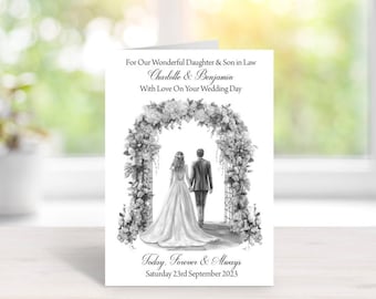 Handmade Personalised A5 Wedding Congratulations Card With Matching Envelope (012)