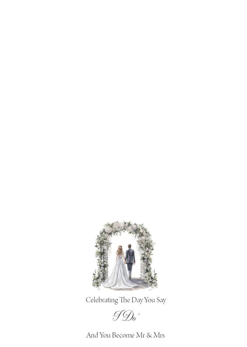 Tarjeta de boda con sobre a juego - Hecha a mano y personalizada - Tamaño A5 (210 mm x 148 mm) - (025) Ver descripción imagen 4