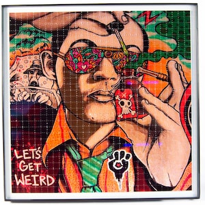 Hunter S Thompson Lets Get Weird Fear and Loathing in Las Vegas Johnny Depp Psychedelic 8 x 8 Trippy