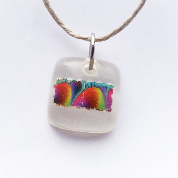 LSD Blotter Art Pendant Small Square Psychedelic Jewelry - Resin Jewelry - Hippie