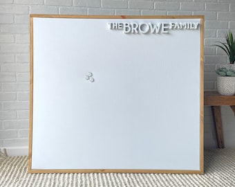 Large Modern Personalized Magnet Board, Family Magnetic Bulletin Board, Message Board, Memo-Photo Display, Kitchen Command Center, 12 sizes