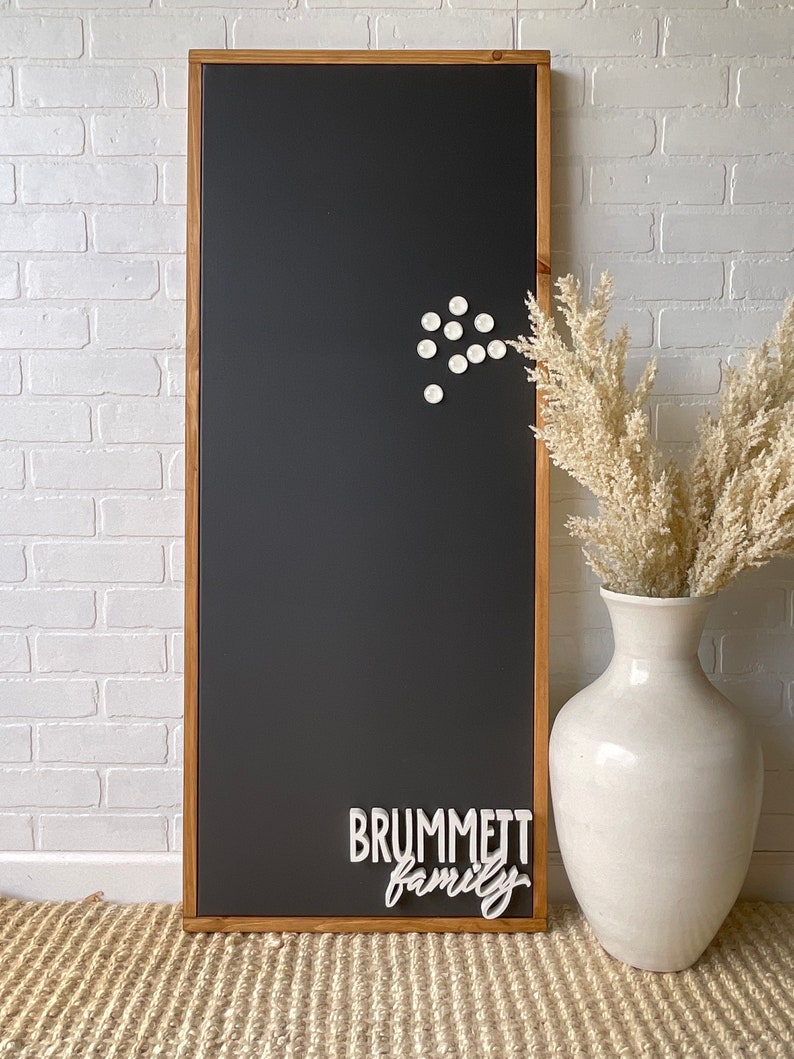 Large Modern Magnet Board, Personalized Family Magnetic Bulletin Board, Message Board, Memo-Photo Display, Kitchen Command Center, 12 sizes image 9