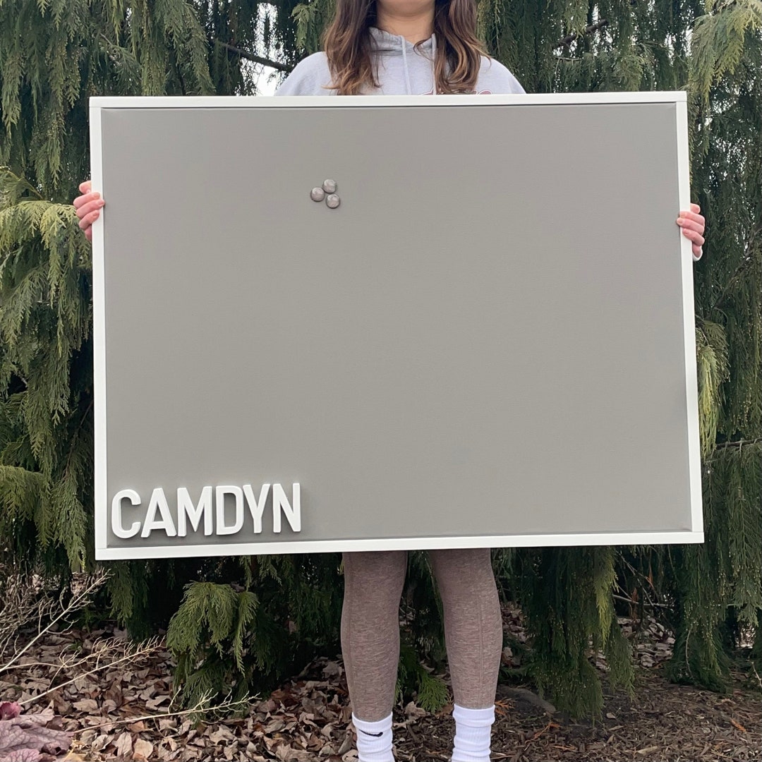 Extra Large Board With Name, Personalized Bulletin Board, Modern Message Board