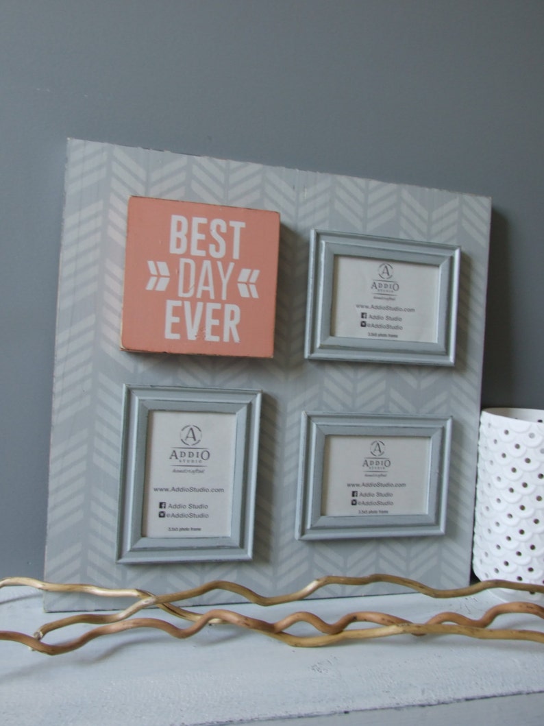 34 Photo Frame Collage w/ Frames and Plaque. Wood Etsy