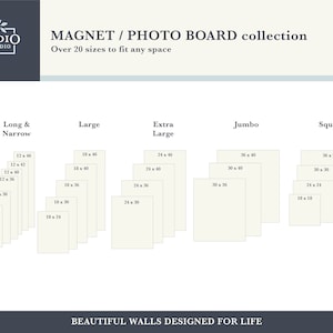 Large Modern Magnet Board, Personalized Family Magnetic Bulletin Board, Message Board, Memo-Photo Display, Kitchen Command Center, 12 sizes image 3