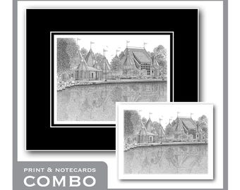 Combo Lake Harriet Bandshell - Matted Limited Edition Prints & Package of 8 Matching Notecards