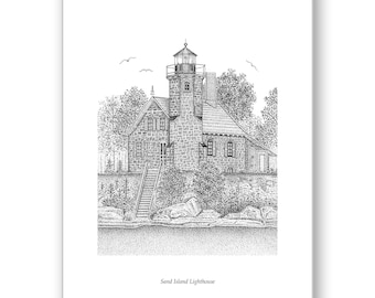 Sand Island Lighthouse - Unmatted & Matted Limited Edition Prints