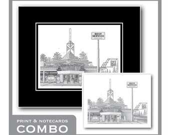 Combo Hidden Treasures - Matted Limited Edition Prints & Package of 8 Matching Notecards