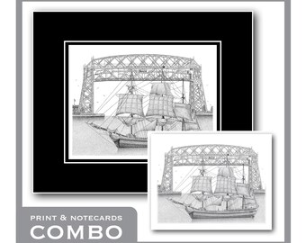 Combo Harbor Breeze - Matted Limited Edition Prints & Package of 8 Matching Notecards