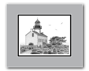 Old Point Loma Lighthouse - Matted Limited Edition Print