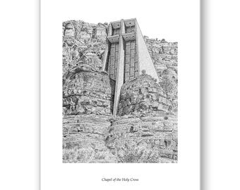 Chapel of the Holy Cross - Unmatted or Matted Limited Edition Prints