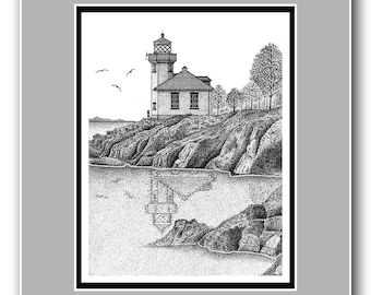 Lime Kiln Lighthouse - Matted Limited Edition Print