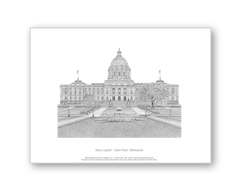 State Capitol - Saint Paul, Minnesota - Unmatted & Matted Limited Edition Prints