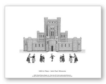 1886 Ice Palace - Saint Paul, Minnesota - Unmatted & Matted Limited Edition Prints
