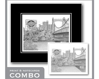 Combo Along the River - Matted Limited Edition Prints & Package of 8 Matching Notecards