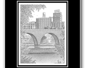 Stone Arch Bridge - Matted Limited Edition Print